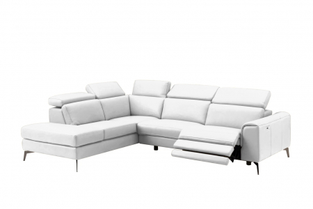Coltar BALTIC, 3 locuri cu recliner electric dreapta si sezlong pe stanga, tetiere reglabile, port USB, Piele naturala Italiana, 291x221 cm [0]