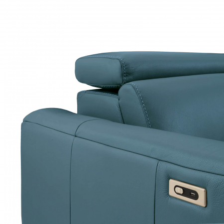 Coltar BALTIC, 3 locuri cu recliner electric dreapta si sezlong pe stanga, tetiere reglabile, port USB, Piele naturala Italiana, 291x221 cm [3]