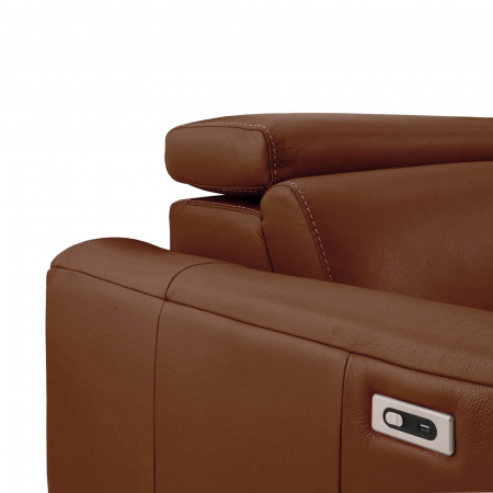 Coltar BALTIC, 3 locuri cu recliner electric dreapta si sezlong pe stanga, tetiere reglabile, port USB, Piele naturala Italiana, 291x221 cm [3]