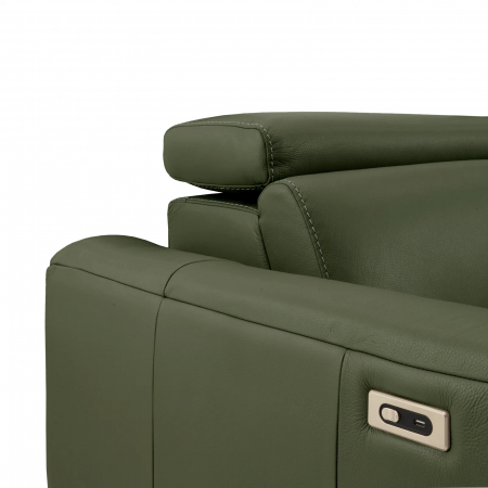 Coltar BALTIC, 3 locuri cu recliner electric dreapta si sezlong pe stanga, tetiere reglabile, port USB, Piele naturala Italiana, 291x221 cm [3]