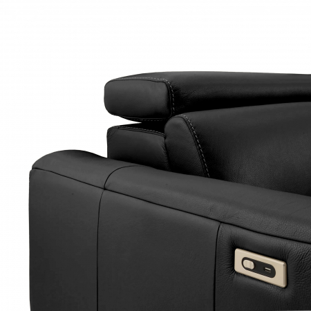 Coltar BALTIC, 3 locuri cu recliner electric dreapta si sezlong pe stanga, tetiere reglabile, port USB, Piele naturala Italiana, 291x221 cm [3]