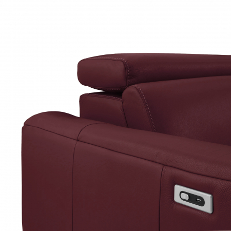 Coltar BALTIC, 3 locuri cu recliner electric dreapta si sezlong pe stanga, tetiere reglabile, port USB, Piele naturala Italiana, 291x221 cm [3]