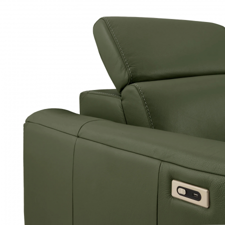 Coltar BALTIC, 3 locuri cu recliner electric dreapta si sezlong pe stanga, tetiere reglabile, port USB, Piele naturala Italiana, 291x221 cm [5]