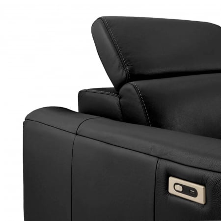 Coltar BALTIC, 3 locuri cu recliner electric dreapta si sezlong pe stanga, tetiere reglabile, port USB, Piele naturala Italiana, 291x221 cm [5]