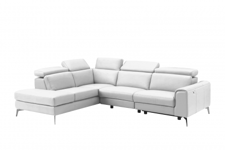 Coltar BALTIC, 3 locuri cu recliner electric dreapta si sezlong pe stanga, tetiere reglabile, port USB, Piele naturala Italiana, 291x221 cm [2]