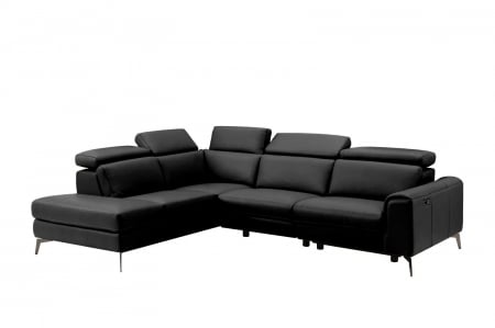 Coltar BALTIC, 3 locuri cu recliner electric dreapta si sezlong pe stanga, tetiere reglabile, port USB, Piele naturala Italiana, 291x221 cm [2]