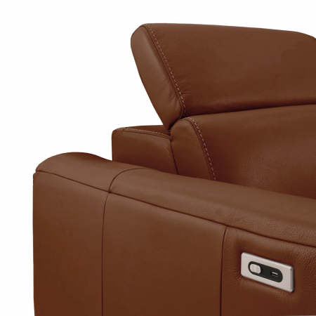 Coltar BALTIC, 3 locuri cu recliner electric dreapta si sezlong pe stanga, tetiere reglabile, port USB, Piele naturala Italiana, 291x221 cm [5]