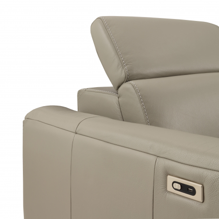 Coltar BALTIC, 3 locuri cu recliner electric dreapta si sezlong pe stanga, tetiere reglabile, port USB, Piele naturala Italiana, 291x221 cm [6]