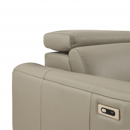 Coltar BALTIC, 3 locuri cu recliner electric dreapta si sezlong pe stanga, tetiere reglabile, port USB, Piele naturala Italiana, 291x221 cm [7]