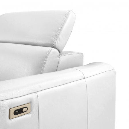 Coltar BALTIC, 3 locuri cu recliner electric stang si sezlong pe dreapta, tetiere reglabile, port USB, Piele naturala Italiana, 291x221 cm [5]
