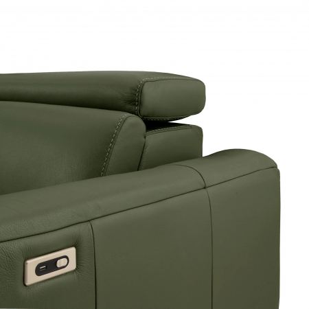Coltar BALTIC, 3 locuri cu recliner electric stang si sezlong pe dreapta, tetiere reglabile, port USB, Piele naturala Italiana, 291x221 cm [3]