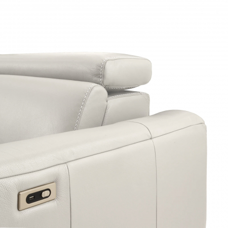 Coltar BALTIC, 3 locuri cu recliner electric stang si sezlong pe dreapta, tetiere reglabile, port USB, Piele naturala Italiana, 291x221 cm [3]