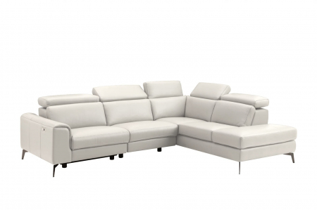 Coltar BALTIC, 3 locuri cu recliner electric stang si sezlong pe dreapta, tetiere reglabile, port USB, Piele naturala Italiana, 291x221 cm [2]
