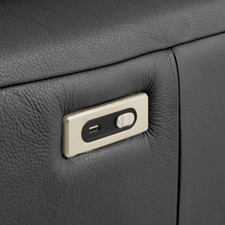Coltar BALTIC, 3 locuri cu recliner electric stang si sezlong pe dreapta, tetiere reglabile, port USB, Piele naturala Italiana, 291x221 cm [4]