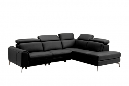 Coltar BALTIC, 3 locuri cu recliner electric stang si sezlong pe dreapta, tetiere reglabile, port USB, Piele naturala Italiana, 291x221 cm [2]