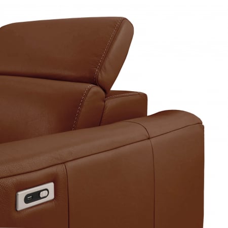 Coltar BALTIC, 3 locuri cu recliner electric stang si sezlong pe dreapta, tetiere reglabile, port USB, Piele naturala Italiana, 291x221 cm [5]