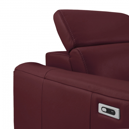 Coltar BALTIC, 3 locuri cu recliner electric stang si sezlong pe dreapta, tetiere reglabile, port USB, Piele naturala Italiana, 291x221 cm [5]