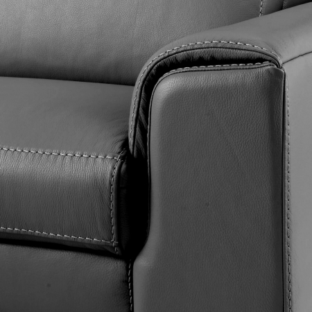 Coltar BALTIC, 3 locuri cu recliner electric stang si sezlong pe dreapta, tetiere reglabile, port USB, Piele naturala Italiana, 291x221 cm [6]