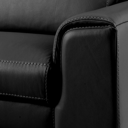 Coltar BALTIC, 3 locuri cu recliner electric stang si sezlong pe dreapta, tetiere reglabile, port USB, Piele naturala Italiana, 291x221 cm [6]