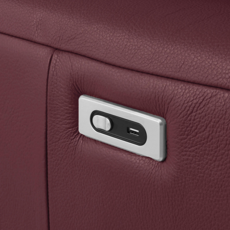 Coltar BALTIC, 3 locuri cu recliner electric stang si sezlong pe dreapta, tetiere reglabile, port USB, Piele naturala Italiana, 291x221 cm [4]