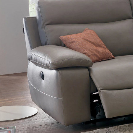 Coltar CASANOVA, 5 locuri cu 2 reclinere electrice pe lateral, piele naturală italiană, 305x305 cm [1]