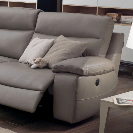 Coltar CASANOVA, 5 locuri cu 2 reclinere electrice pe lateral, piele naturală italiană, 305x305 cm [2]