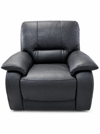 Fotoliu ALLEGRA fix din piele naturală Negru Lucios CAT.4-4950