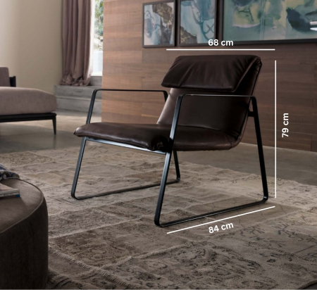 Fotoliu EASTWAY, cu structura metalica, piele [3]