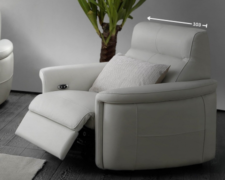 Fotoliu MARACANA, cu recliner electric, piele [1]