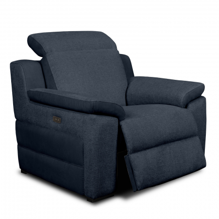 Szövetkanapék - Fotoliu VENTADOR, recliner electric, stofa bicolora italiana, 102x100 cm