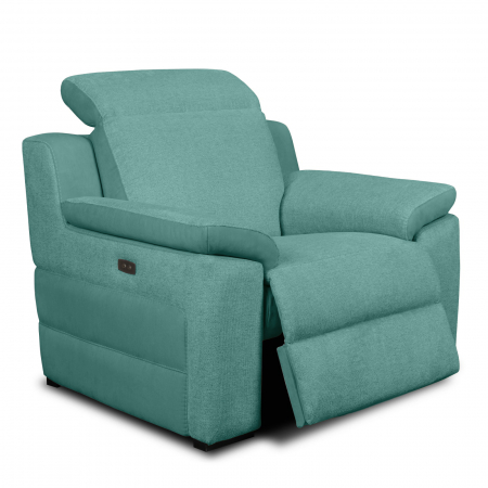 Szövetkanapék - Fotoliu VENTADOR, recliner electric, stofa bicolora italiana, 102x100 cm