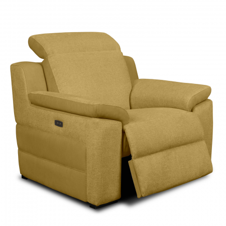 Relax kanapék - Fotoliu VENTADOR, recliner electric, stofa bicolora italiana, 102x100 cm