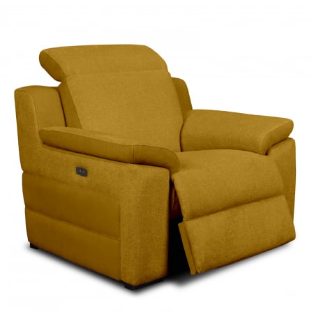 Relax kanapék - Fotoliu VENTADOR, recliner electric, stofa bicolora italiana, 102x100 cm