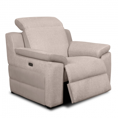 Szövetkanapék - Fotoliu VENTADOR, recliner electric, stofa bicolora italiana, 102x100 cm