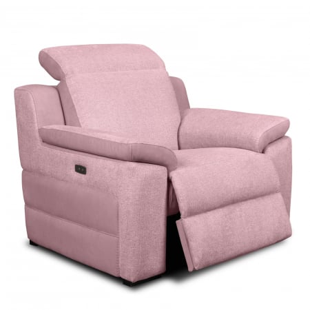 Szövetkanapék - Fotoliu VENTADOR, recliner electric, stofa bicolora italiana, 102x100 cm