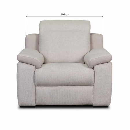 Fotoliu VENTADOR, recliner electric, stofa bicolora italiana, 102x100 cm [3]