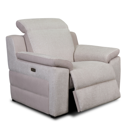 Szövetkanapék - Fotoliu VENTADOR, recliner electric, stofa bicolora italiana, 102x100 cm