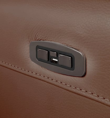 Set 2 canapele NABUCCO, canapea 3 locuri cu 2 reclinere electrice bi-motorizate, tetiere reglabile electric, port USB, 216x103 cm si canapea 2 locuri fara reclinere, 172x103 cm, Piele naturala Italian [4]