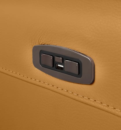 Set 2 canapele NABUCCO, canapea 3 locuri cu 2 reclinere electrice bi-motorizate, tetiere reglabile electric, port USB, 216x103 cm si canapea 2 locuri fara reclinere, 172x103 cm, Piele naturala Italian [4]