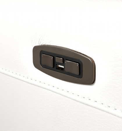 Set 2 canapele NABUCCO, canapea 3 locuri cu 2 reclinere electrice bi-motorizate, tetiere reglabile electric, port USB, 216x103 cm si canapea 2 locuri fara reclinere, 172x103 cm, Piele naturala Italian [4]