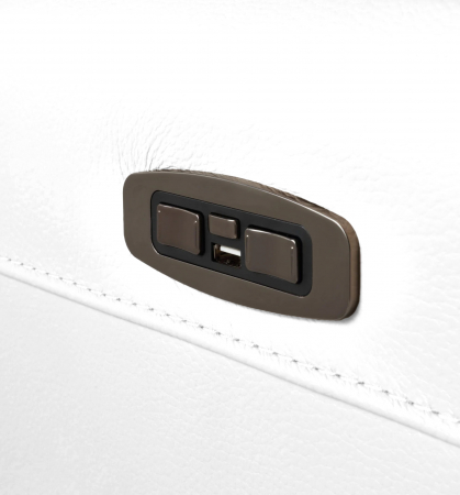 Set 2 canapele NABUCCO, canapea 3 locuri cu 2 reclinere electrice bi-motorizate, tetiere reglabile electric, port USB, 216x103 cm si canapea 2 locuri fara reclinere, 172x103 cm, Piele naturala Italian [4]