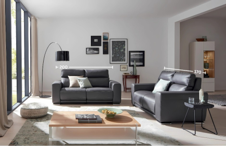 Set canapele ALEXIA, 3-locuri cu 2-reclinere electrice si 2-locuri fara recliner, piele [1]