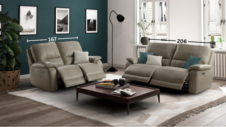 Set canapele ALLEGRA, 3-locuri cu 2-reclinere electrice sI 2-locuri cu 2-reclinere electrice, piele [1]