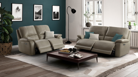 Relax kanapék - Set canapele ALLEGRA, 3-locuri cu 2-reclinere electrice sI 2-locuri cu 2-reclinere electrice, piele