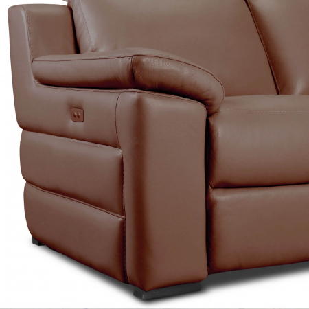 Set canapele VENTADOR, canapea 3 locuri cu 2 reclinere electrice, 196x10 cm, canapea 2 locuri fara reclinere, 176x100 cm si fotoliu cu recliner electric, Piele naturala Italiana [1]