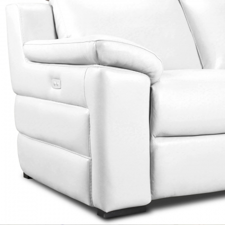 Set canapele VENTADOR, canapea 3 locuri cu 2 reclinere electrice, 196x10 cm, canapea 2 locuri fara reclinere, 176x100 cm si fotoliu cu recliner electric, Piele naturala Italiana [1]