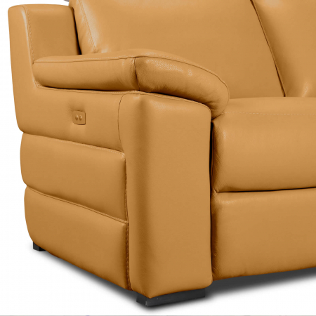 Set canapele VENTADOR, canapea 3 locuri cu 2 reclinere electrice, 196x10 cm, canapea 2 locuri fara reclinere, 176x100 cm si fotoliu cu recliner electric, Piele naturala Italiana [1]
