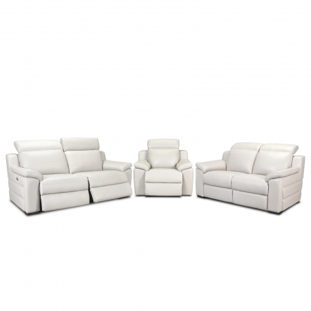 Set canapele VENTADOR, canapea 3 locuri cu 2 reclinere electrice, 196x10 cm, canapea 2 locuri fara reclinere, 176x100 cm si fotoliu cu recliner electric, Piele naturala Italiana [0]