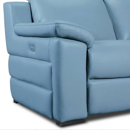 Set canapele VENTADOR, canapea 3 locuri cu 2 reclinere electrice, 196x10 cm, canapea 2 locuri fara reclinere, 176x100 cm si fotoliu cu recliner electric, Piele naturala Italiana [1]