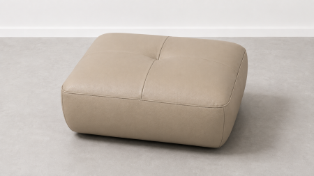 Tabureți - Taburet FELIX din piele naturală albă, 84 x 64 cm